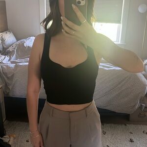 Aritzia Black Crop Top